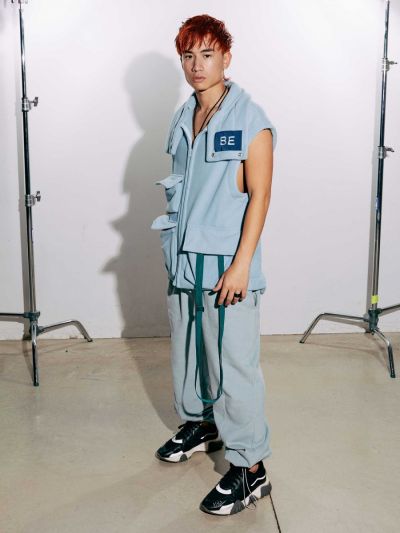 BE High Collar Vest Blue - TamoTamo x Emil Rengle