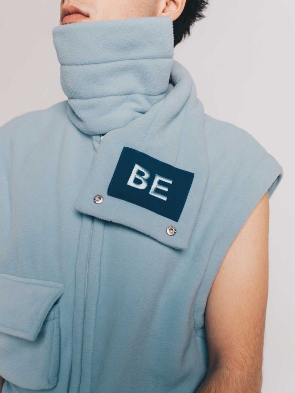 BE High Collar Vest Blue - TamoTamo x Emil Rengle