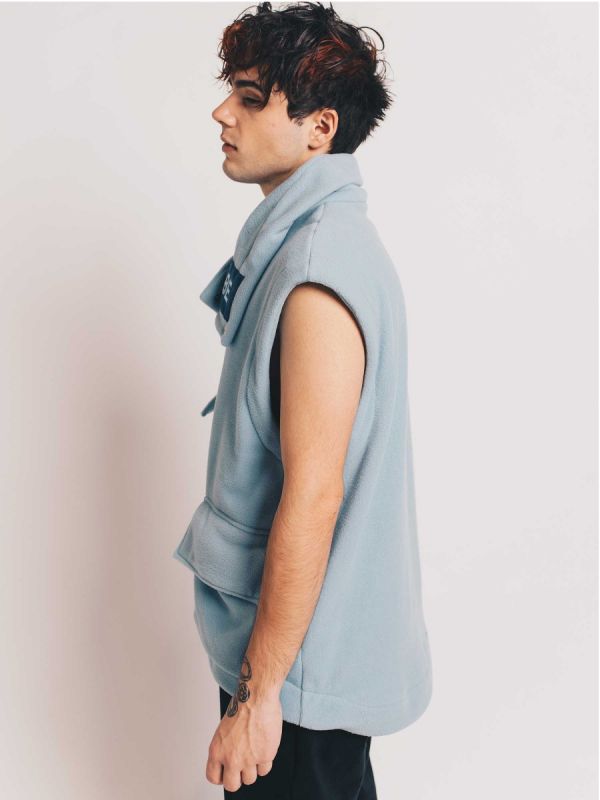 BE High Collar Vest Blue - TamoTamo x Emil Rengle