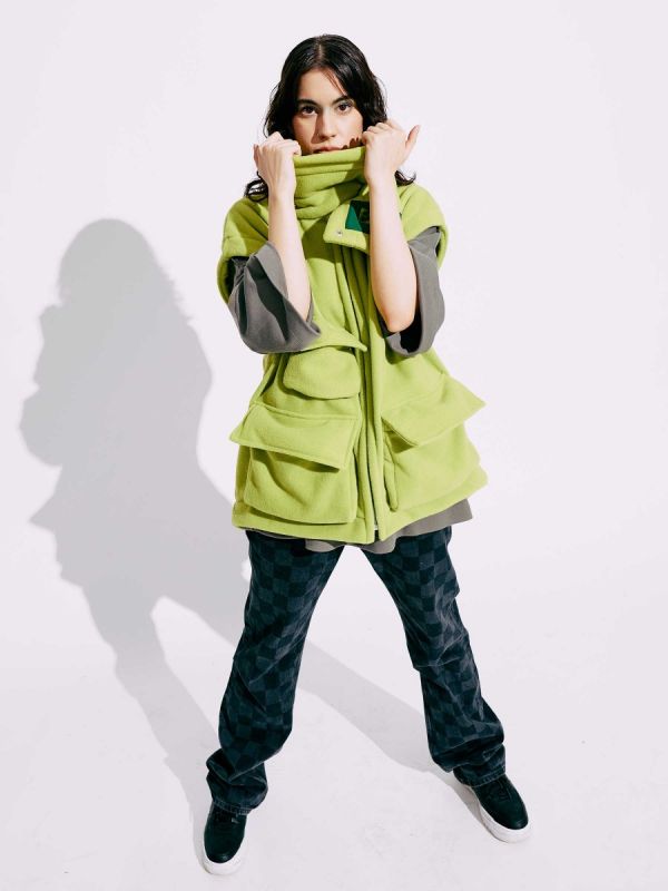  BE High Collar Vest Lime Green - TamoTamo x Emil Rengle