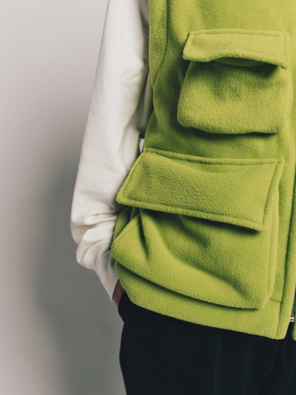  BE High Collar Vest Lime Green - TamoTamo x Emil Rengle