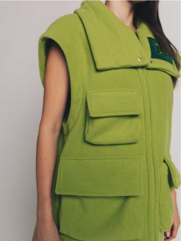  BE High Collar Vest Lime Green - TamoTamo x Emil Rengle