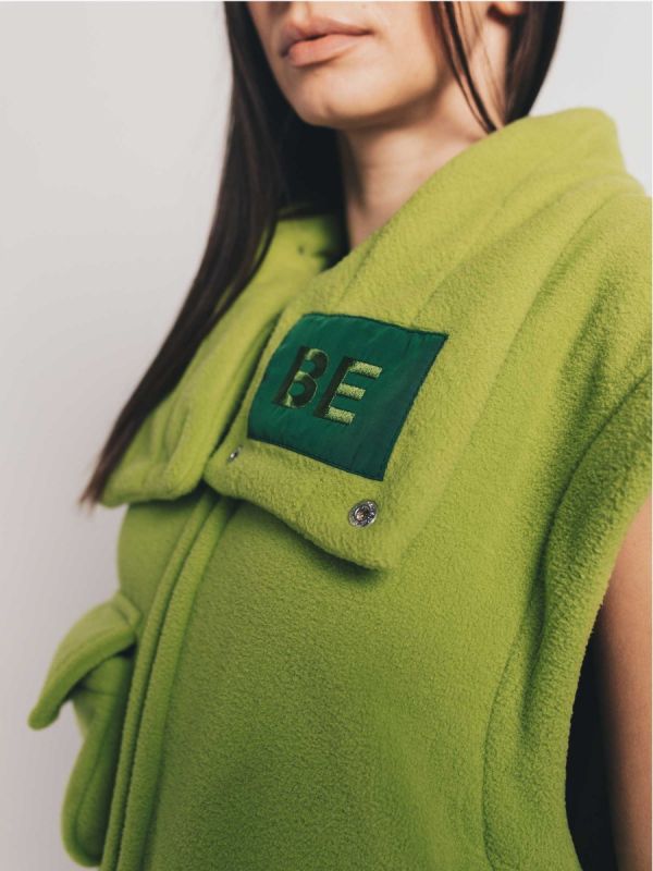  BE High Collar Vest Lime Green - TamoTamo x Emil Rengle