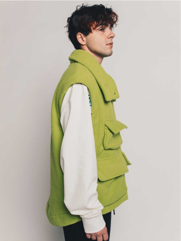  BE High Collar Vest Lime Green - TamoTamo x Emil Rengle