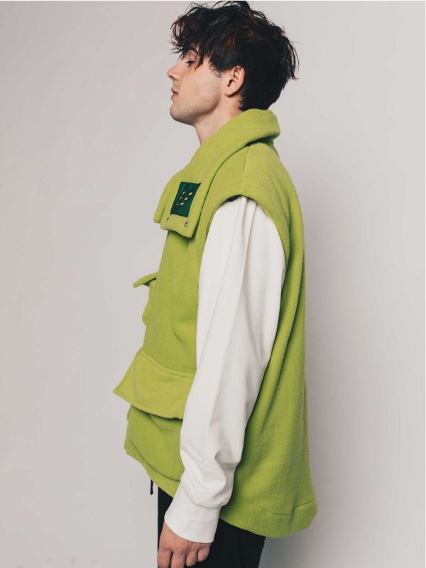  BE High Collar Vest Lime Green - TamoTamo x Emil Rengle