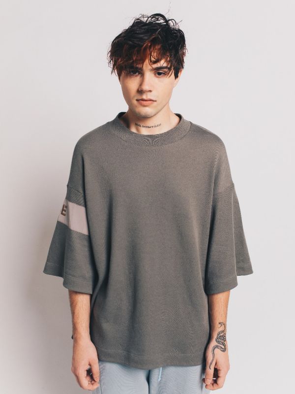 BE Sharp Grey Oversized Tee - TamoTamo x Emil Rengle
