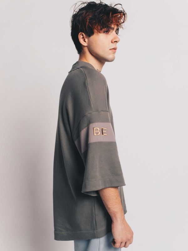 BE Sharp Grey Oversized Tee - TamoTamo x Emil Rengle