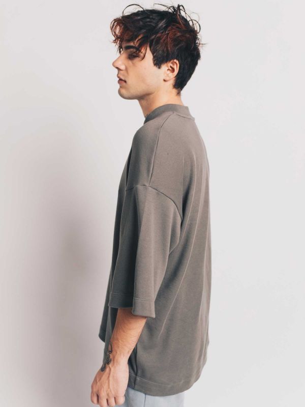 BE Sharp Grey Oversized Tee - TamoTamo x Emil Rengle