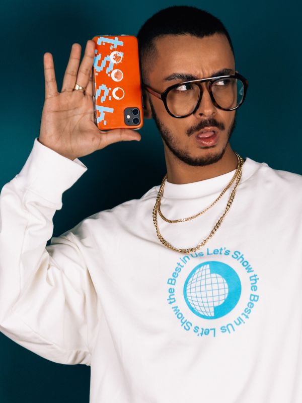 Let's Show The Best in Us Signature Collection Ivory Sweatshirt and Case