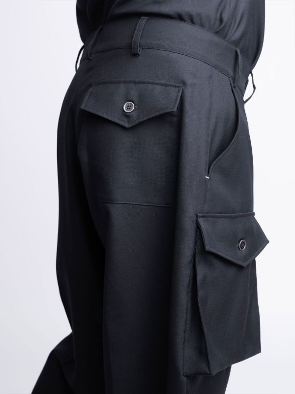 The Airy Bluemarin Wool Relaxed Fit Trousers
