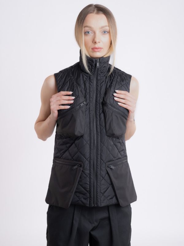  Inflated Pocket Noir Vest for Women