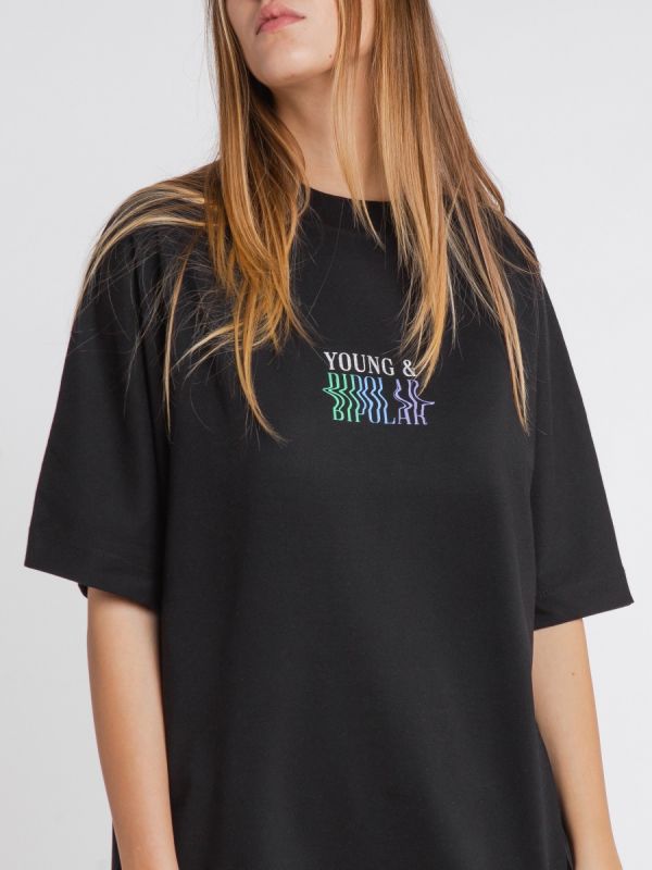 Young and Bipolar Blurring the Lines Black Tee