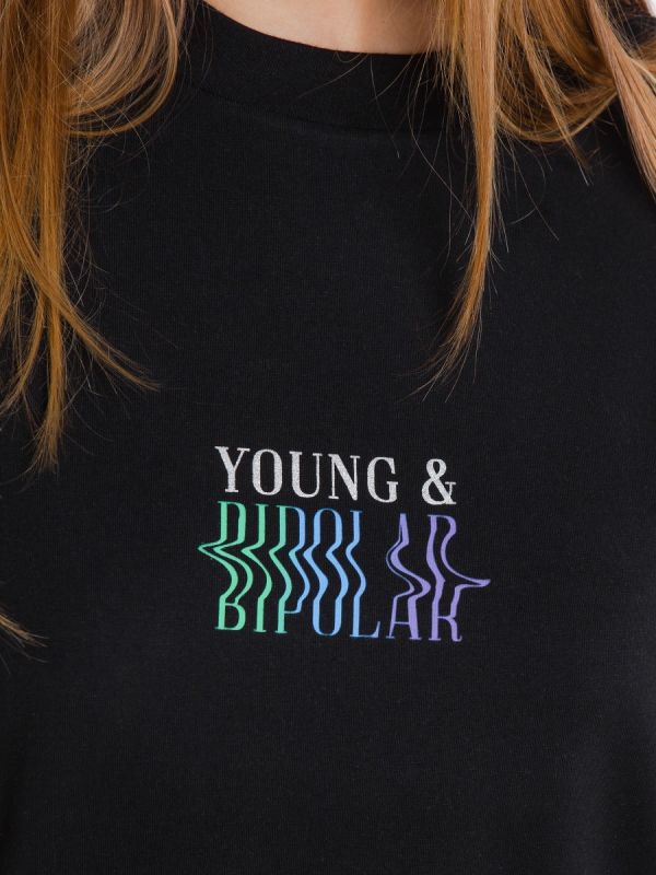 Young and Bipolar Blurring the Lines Black Tee