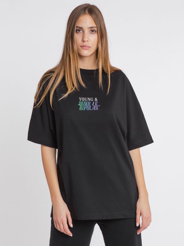 Young and Bipolar Blurring the Lines Black Tee