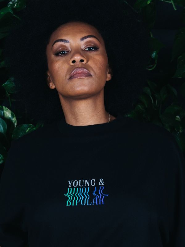 Young and Bipolar Blurring the Lines Black Tee