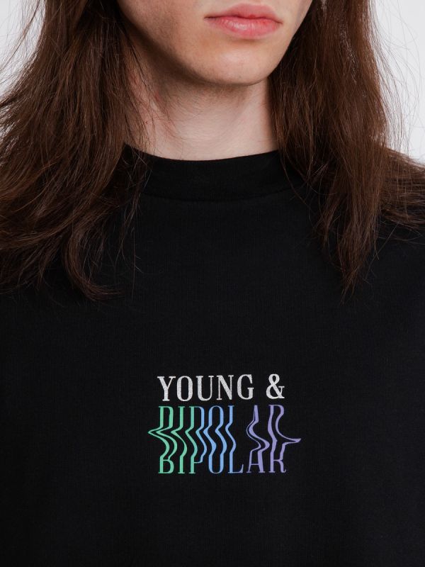 Young and Bipolar Blurring the Lines Black Tee
