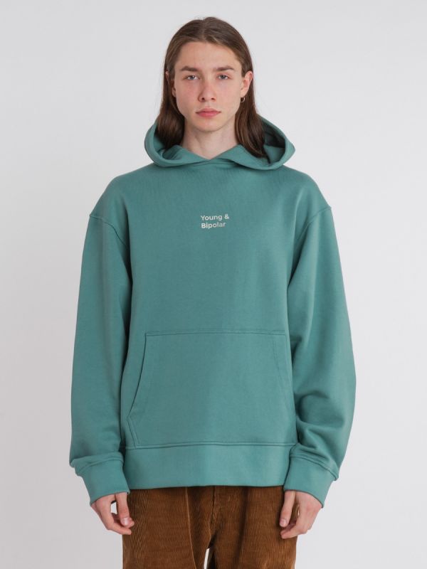 Young and Bipolar Minimal Acapulco Green Basic Line Hoodie