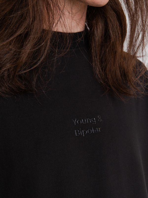 Young and Bipolar Minimal Black Tee Basic Line