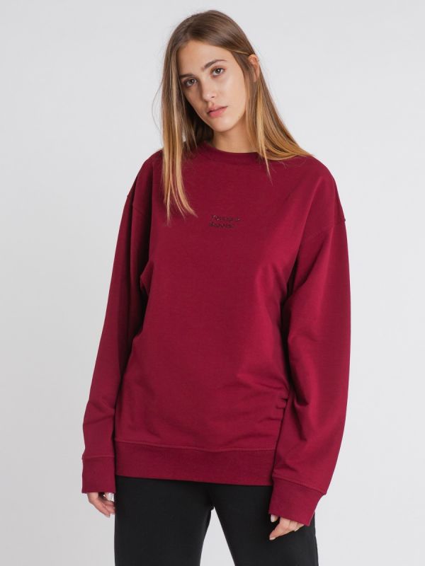 Young and Bipolar Minimal Burgundy Sweatshirt Basic Line