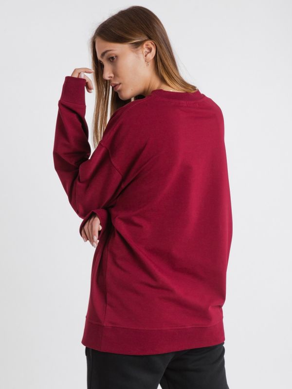 Young and Bipolar Minimal Burgundy Sweatshirt Basic Line