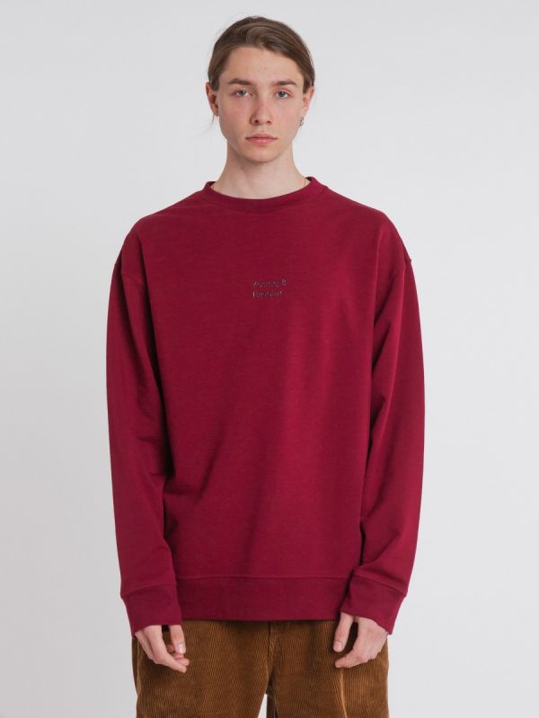 Young and Bipolar Minimal Burgundy Sweatshirt Basic Line