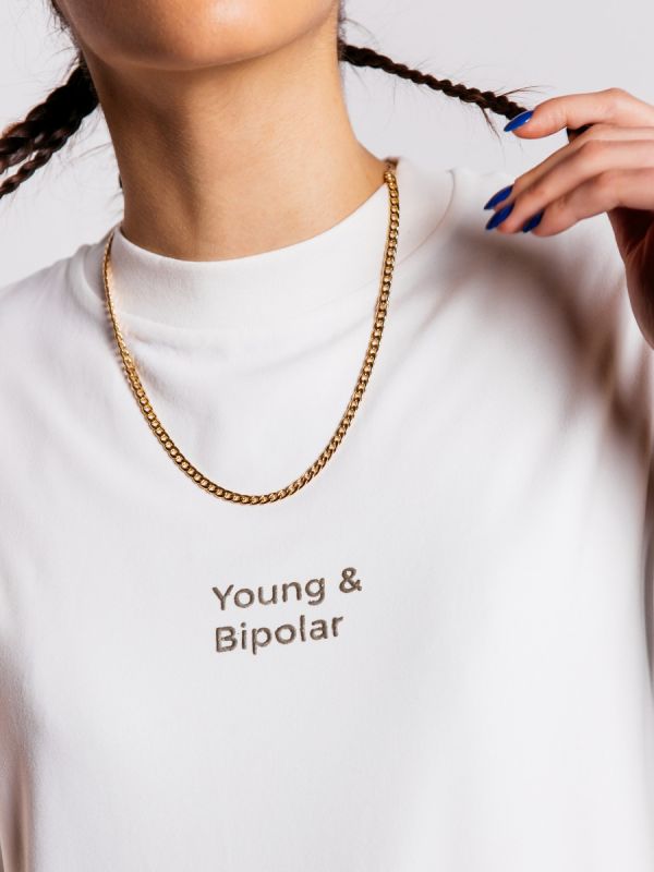 Young and Bipolar Minimal Ivory Tee Basic Line