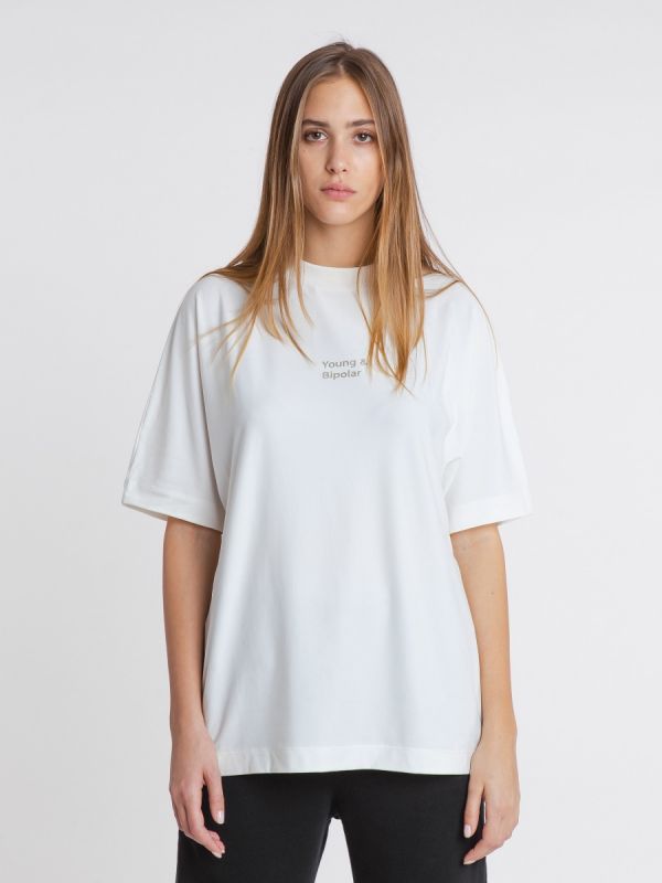 Young and Bipolar Minimal Ivory Tee Basic Line