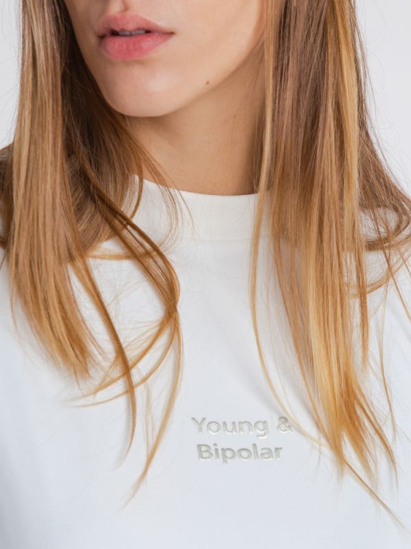 Young and Bipolar Minimal Ivory Tee Basic Line