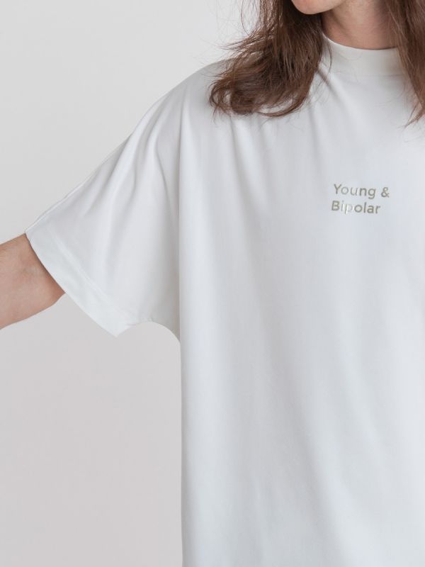 Young and Bipolar Minimal Ivory Tee Basic Line