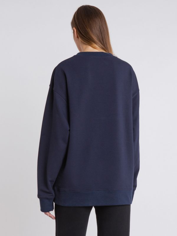 Young and Bipolar Minimal Navy Sweatshirt Basic Line