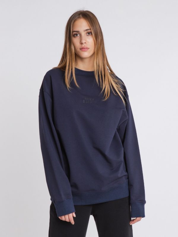 Young and Bipolar Minimal Navy Sweatshirt Basic Line