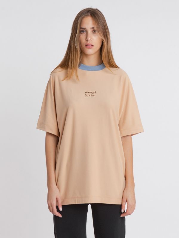 Young and Bipolar Minimal Nude Tee Basic Line